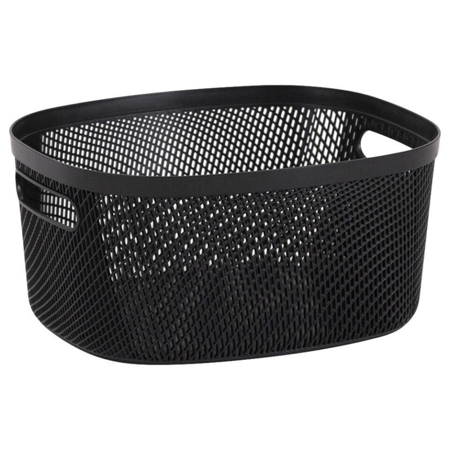 Leen Bakker - Opbergmand Mesh Antraciet - 6,7L - Polypropyleen - Grijs - 24x29x14.5 Cm afbeelding 1