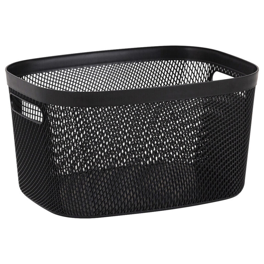 Leen Bakker - Opbergmand Mesh Antraciet - 17,2L - Polypropyleen - Grijs - 29x39x21 Cm afbeelding 1