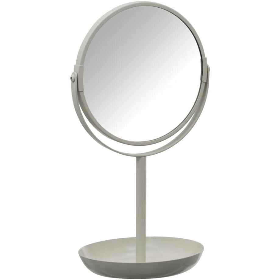 Leen Bakker - Badkamerspiegel - 33x18x15 Cm - Metaal/Glas - Taupe afbeelding 1