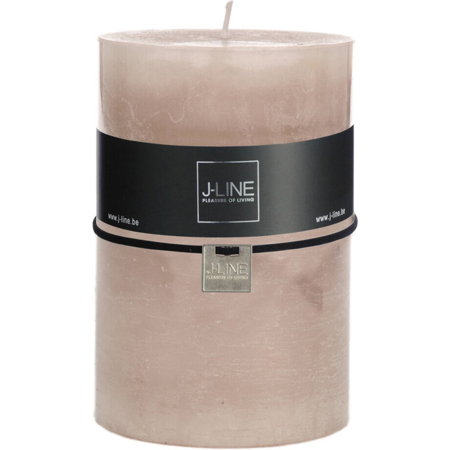 J-Line cilinderkaars Zand - lichtroze - extra large - 95U - 6 stuks afbeelding 1
