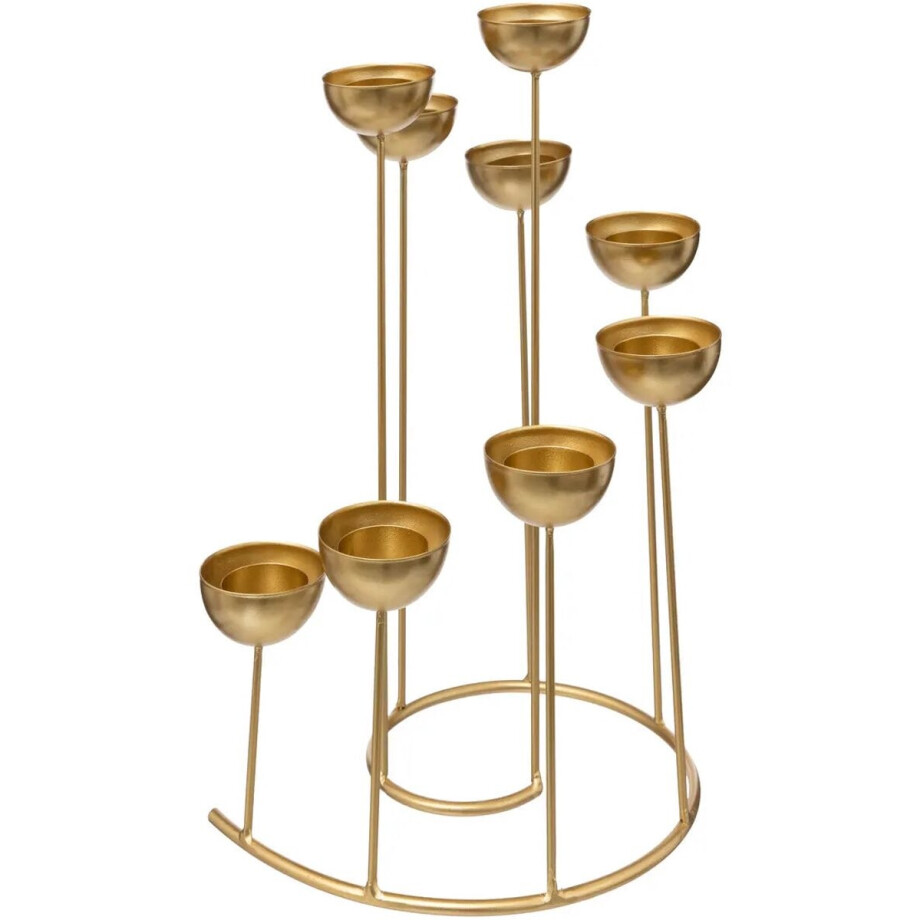 Fééric Lights and Christmas Kerstdecoratie spiraal kandelaar - 8 kaarsen - Ø25xH35cm - Goud Fééric Lights and Christmas Kerstdecoratie spiraal kandelaar - 8 kaarsen - Ø25xH35cm - Goud afbeelding 1