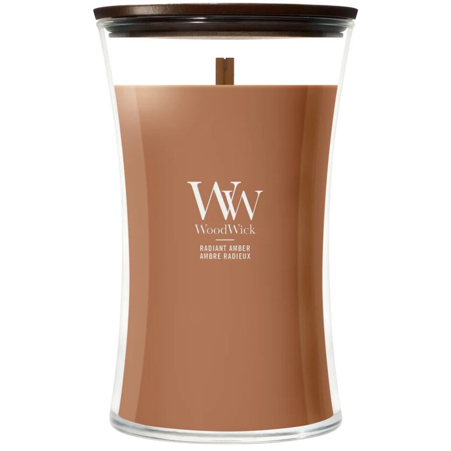 WoodWick Hourglass - Radiant Amber - Large Geurkaars - 130 branduren WoodWick Hourglass - Radiant Amber - Large Geurkaars - 130 branduren afbeelding 1