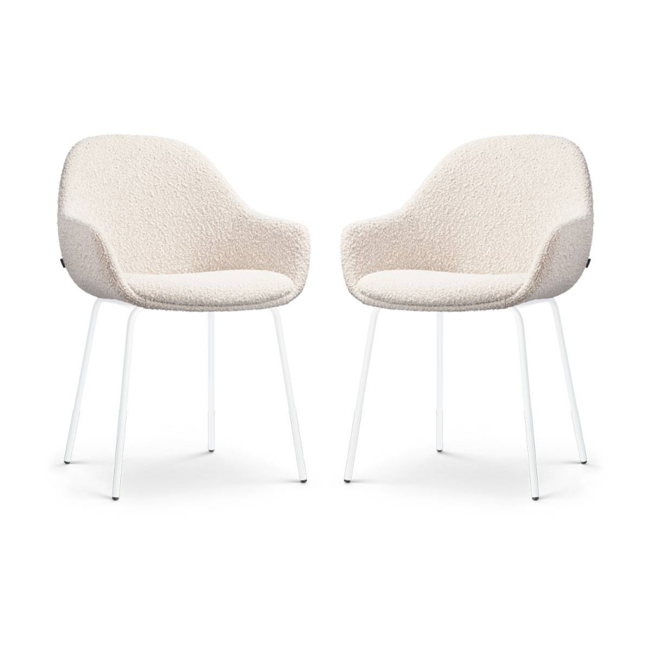 Set van 2 eetkamerstoelen Nora-Mae bouclé | Nolon afbeelding 1