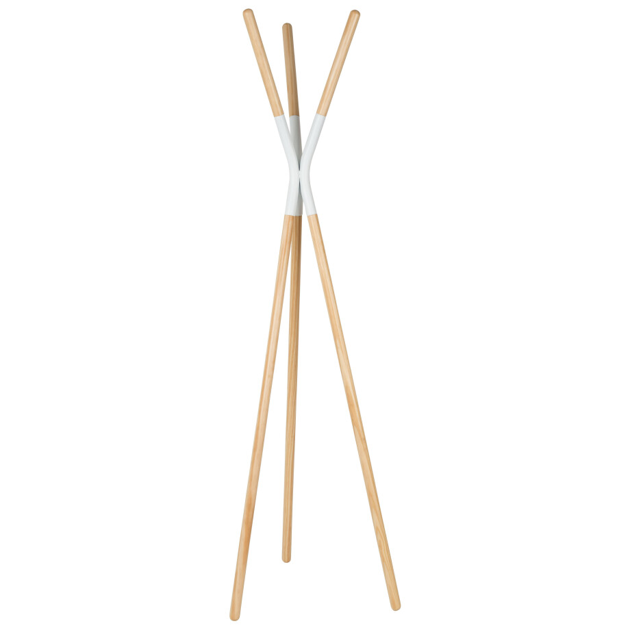 Zuiver Kapstok 'Pinnacle' 176cm hoog, kleur Wit/Naturel Zuiver Kapstok 'Pinnacle' 176cm hoog, kleur Wit/Naturel afbeelding 1