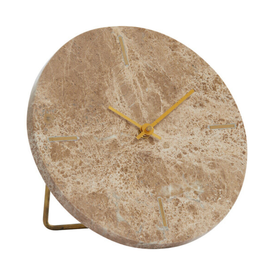 Light & Living Staande Klok 'Moreno' 20cm, Marmer, kleur Bruin Light & Living Staande Klok 'Moreno' 20cm, Marmer, kleur Bruin afbeelding