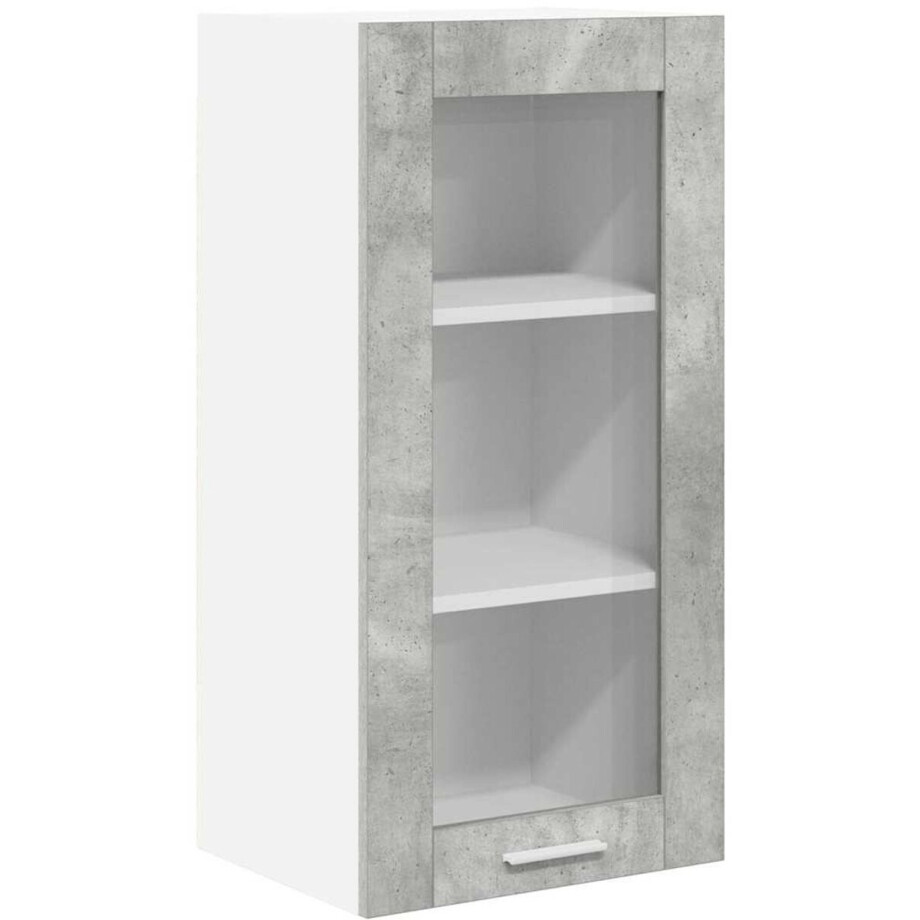vidaXL - Hangkast - met - opslag - Beton - Grijs - 40 - x - 31 - x - 80 - cm - Bewerkt - hout afbeelding 1