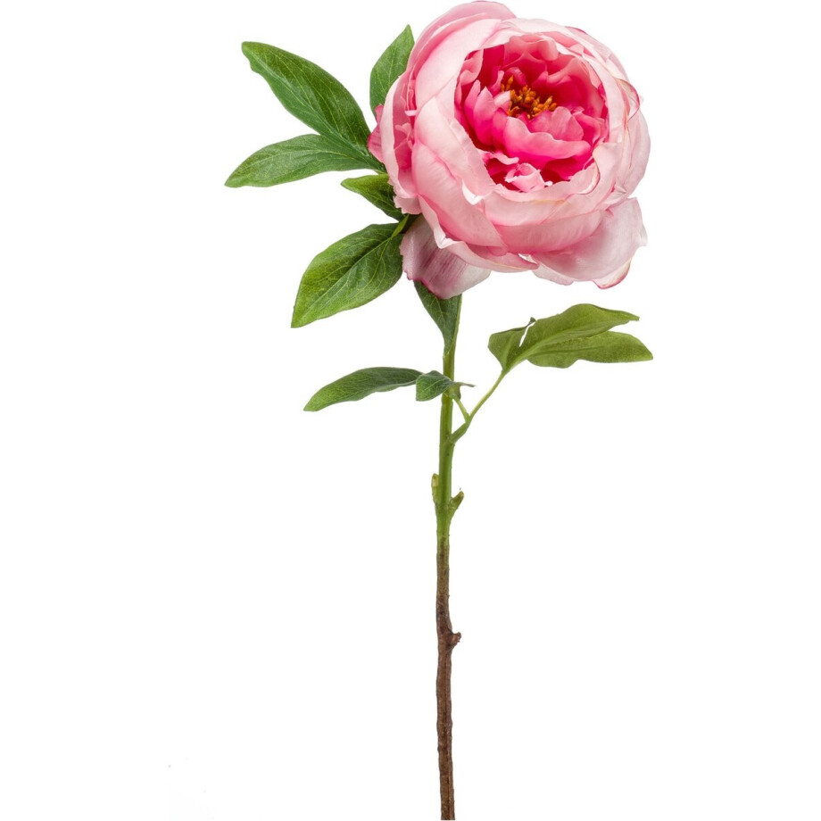 Emerald Kunstbloem nepbloem zijden bloem - Pioen roos roze 63 cm afbeelding 1