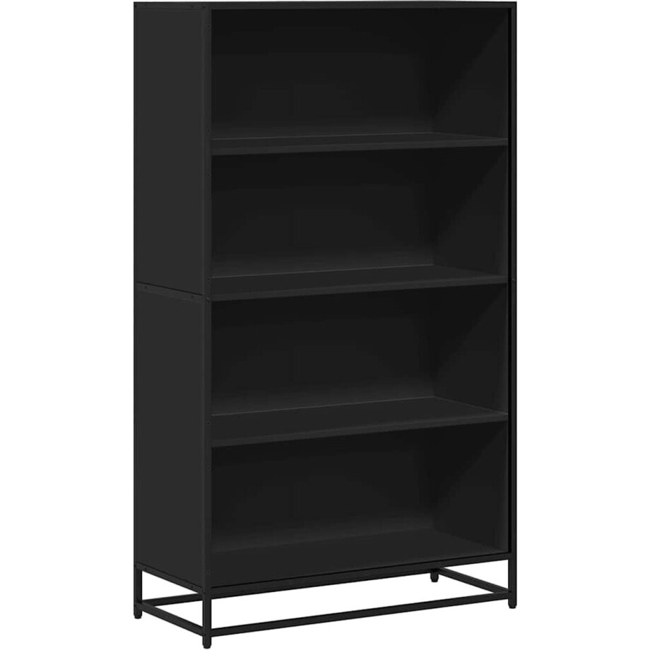 vidaXL - Boekenkast - 80,5x35x139 - cm - bewerkt - hout - zwart vidaXL - Boekenkast - 80,5x35x139 - cm - bewerkt - hout - zwart afbeelding 1