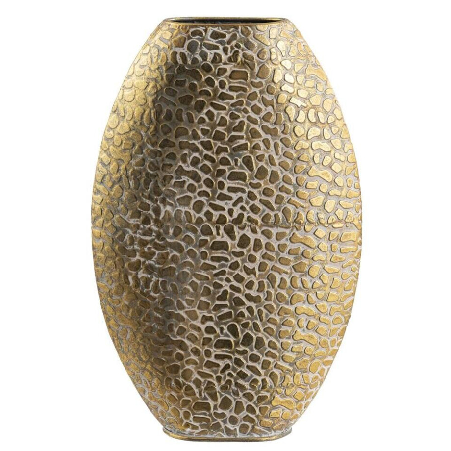 Leen Bakker - Vaas Riv - Goudkleur - Ovaal - 48,5x32x9,5 Cm - Metaal - Goudkleurig afbeelding 1