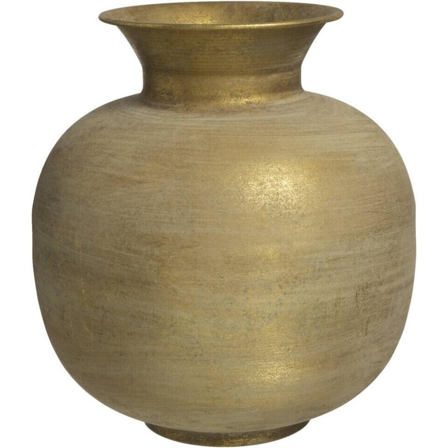 Leen Bakker - Vaas Antica - - 33xØ30 Cm - Metaal - Goudkleurig afbeelding 1