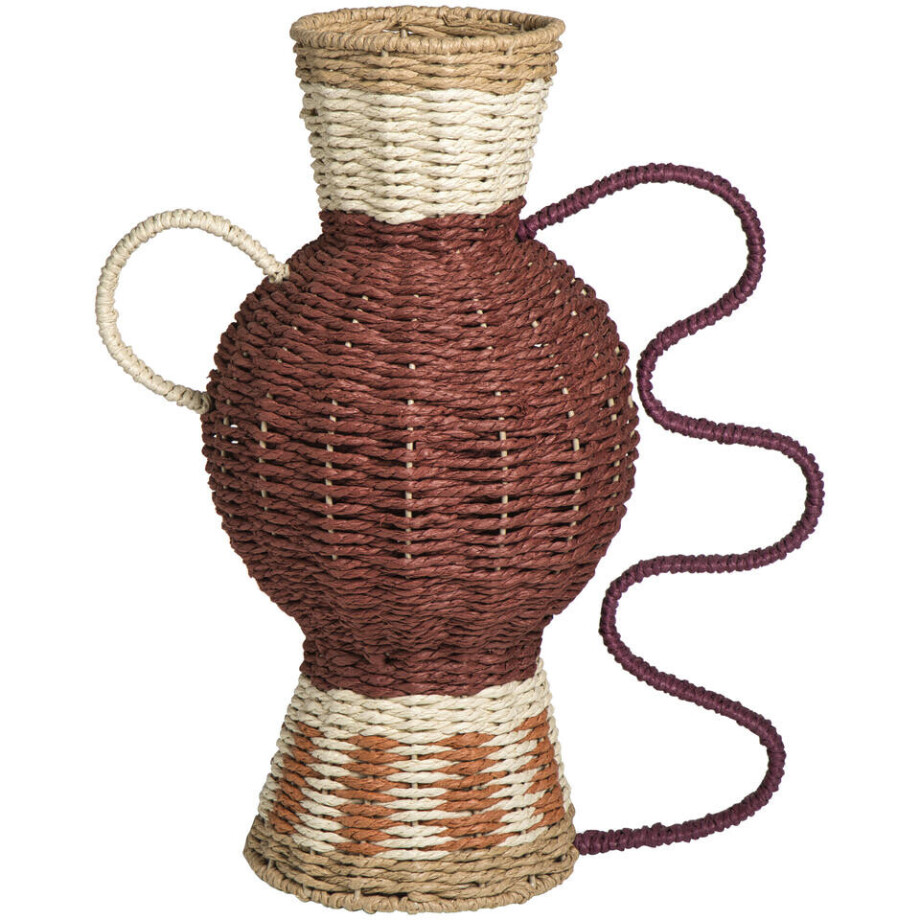 Leen Bakker - Vaas Fes - Metaal - 41x34,5x21 Cm - Metaal/Papier - Multikleur Leen Bakker - Vaas Fes - Metaal - 41x34,5x21 Cm - Metaal/Papier - Multikleur afbeelding 1