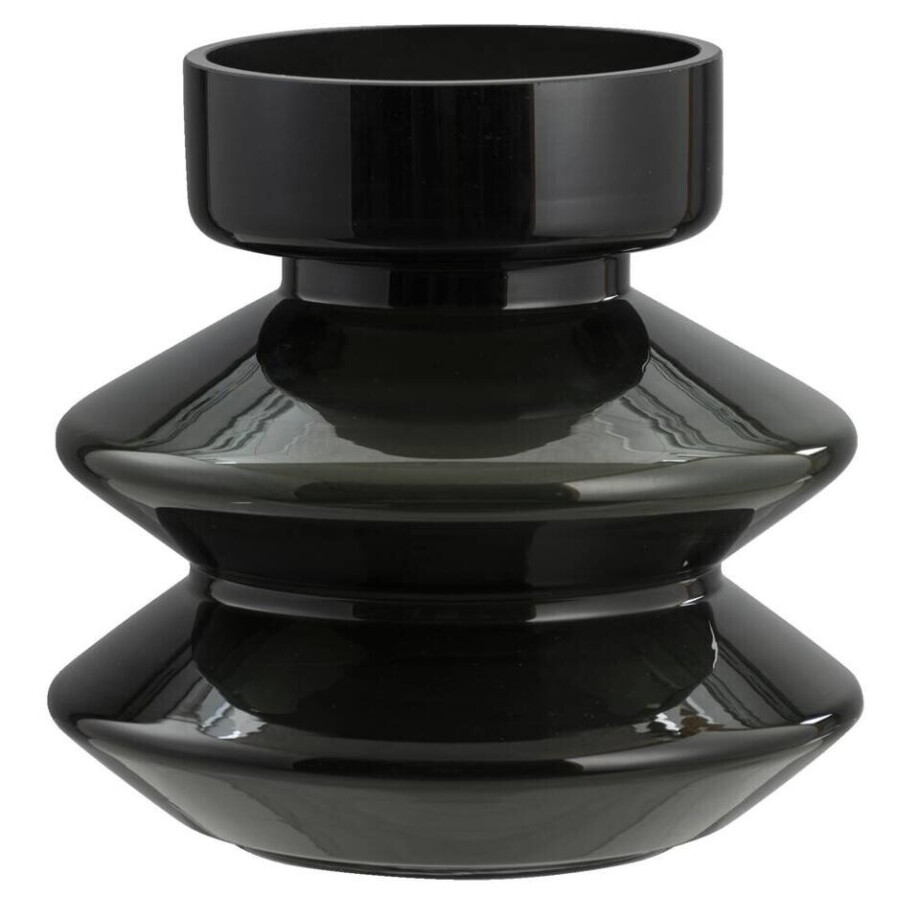 Leen Bakker - Vaas Niro - - 21xØ21 Cm - Glas - Zwart afbeelding 1
