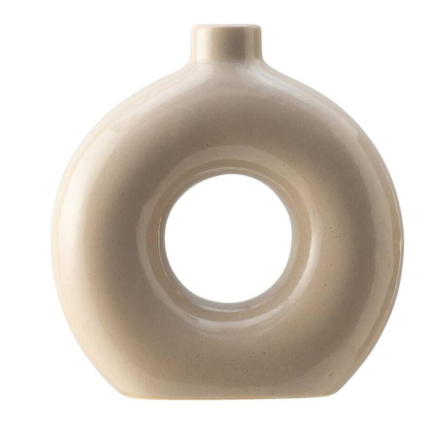 Leen Bakker - Vaas Linea - Naturel - 23x22x7 Cm - Keramiek - Beige afbeelding 1