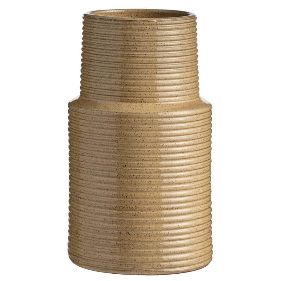 Leen Bakker - Vaas Kyoto - Geel/bruin - 30xØ16 Cm - Keramiek - Geel#Bruin afbeelding 1
