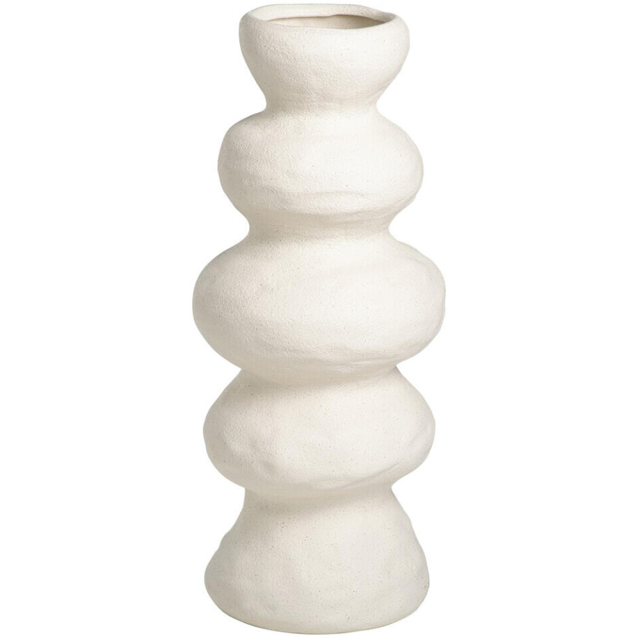 25% korting - Leen Bakker - Vaas Bobbie - Off-white - 38xØ16,3 Cm - Keramiek - Crème afbeelding 1