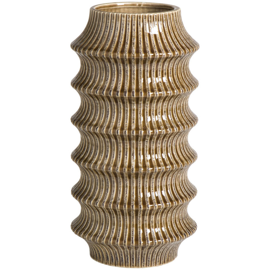 Leen Bakker - Vaas Bolia - - 34xØ17 Cm - Keramiek - Bruin afbeelding 1