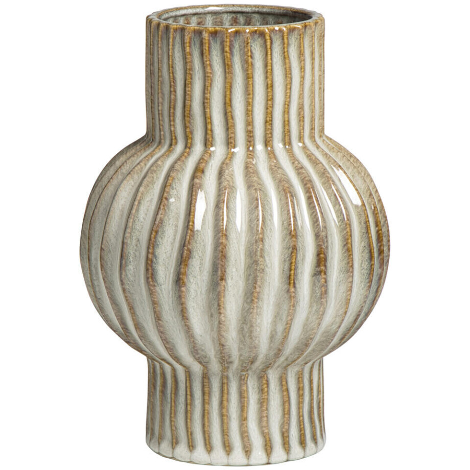 Leen Bakker - Vaas Oli - Naturel - 25xØ17,5 Cm - Keramiek - Crème afbeelding 1