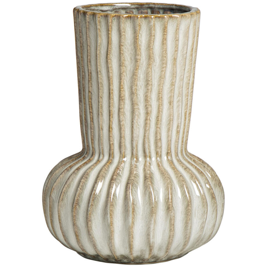 Leen Bakker - Vaas Oli - Bruin - 25xØ17,5 Cm - Keramiek - Beige afbeelding 1