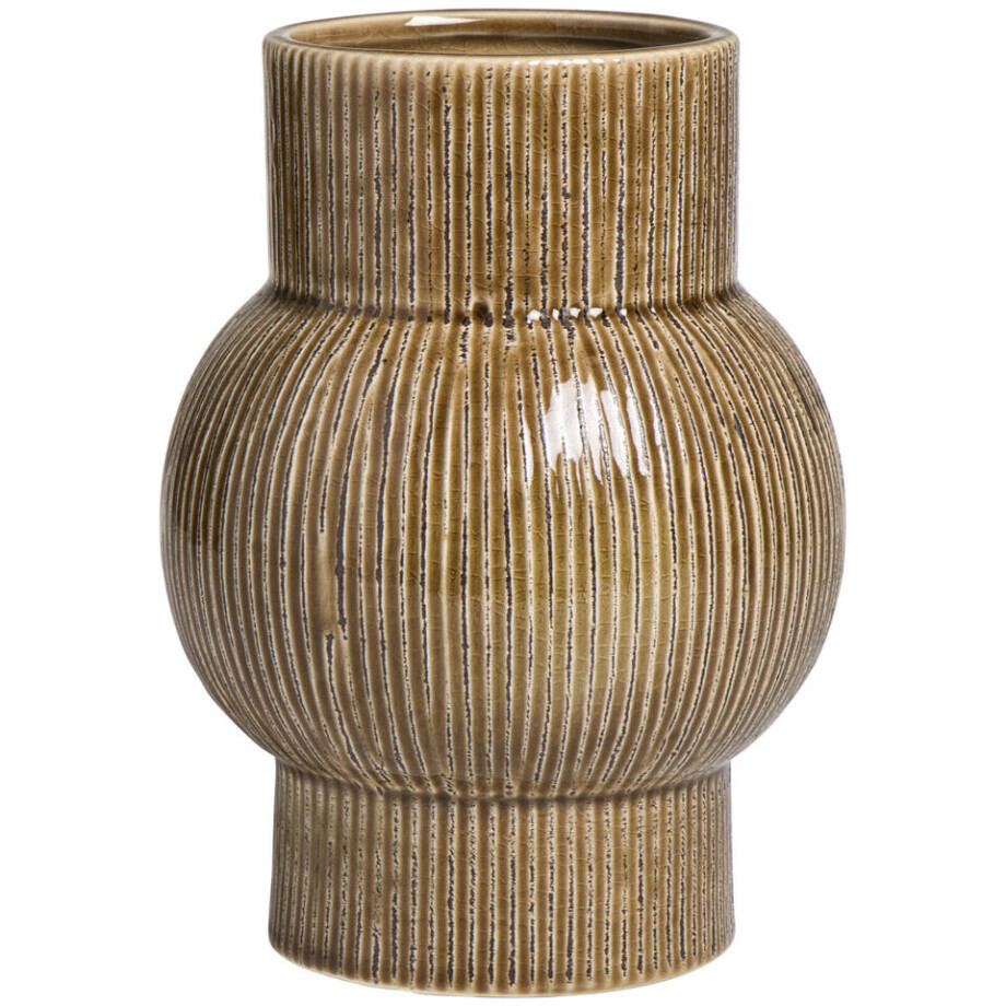 Leen Bakker - Vaas Olivia - - 18,5x Ø14 Cm - Keramiek - Bruin - H18.5 Cm afbeelding 1