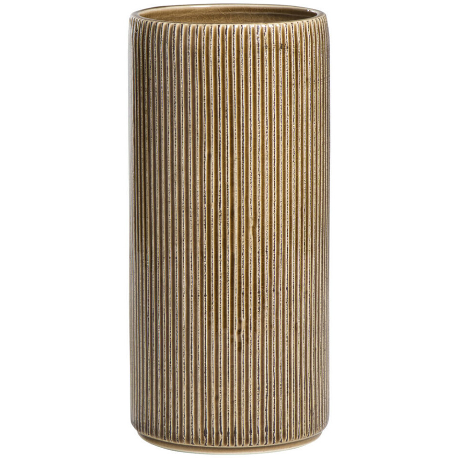 Leen Bakker - Vaas Olivia- - 26x Ø12 Cm - Keramiek - Bruin afbeelding 1