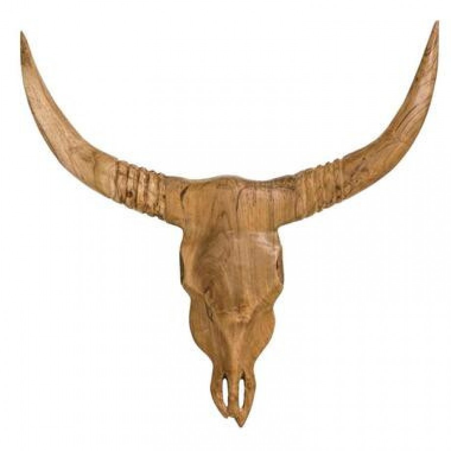 Deco skull Jesse - naturel - 60x64x6 cm - Leen Bakker afbeelding 1