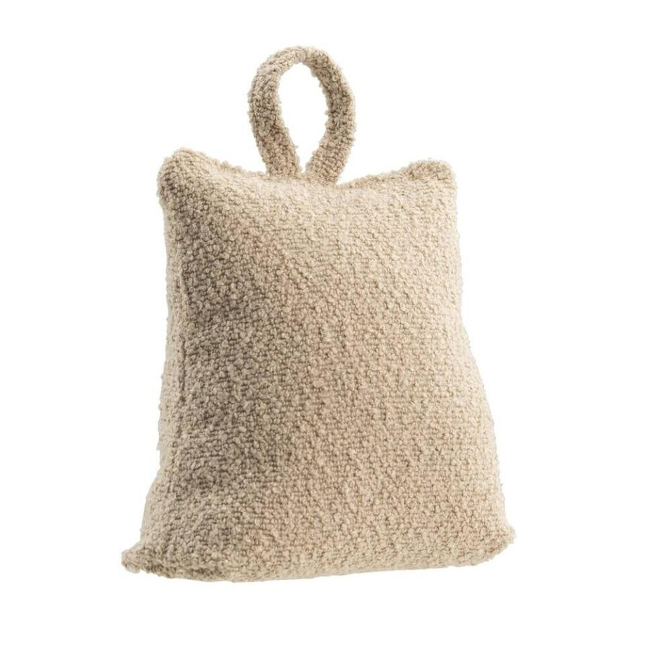 Deurstopper Bouclé - Taupe Polyester - 21x17 Cm afbeelding 