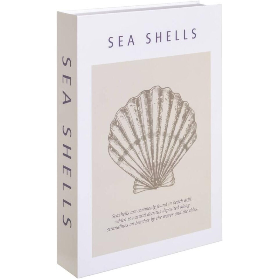 Leen Bakker - Opbergboek Seashell - Naturel - 5x30x21 Cm - Papier - Crème afbeelding 1
