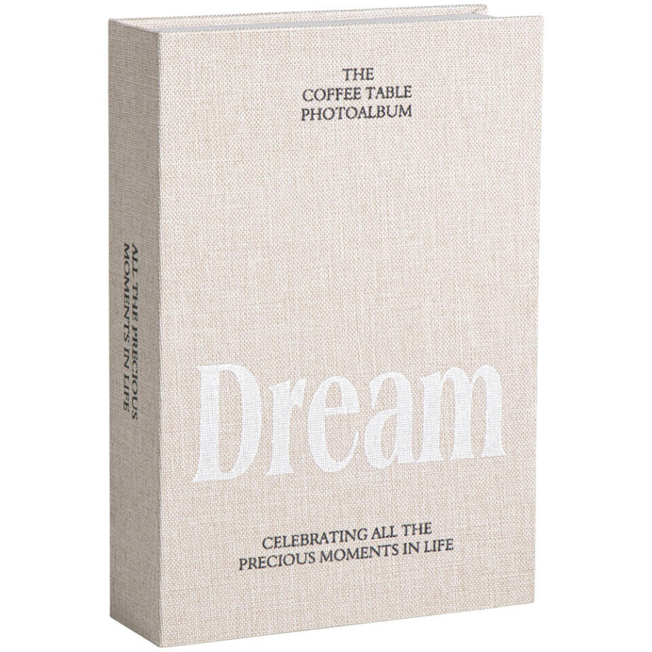 15% korting - Leen Bakker - Opbergboek Dream - Naturel - 5x23x16 Cm - Stof/Papier - Crème afbeelding 1