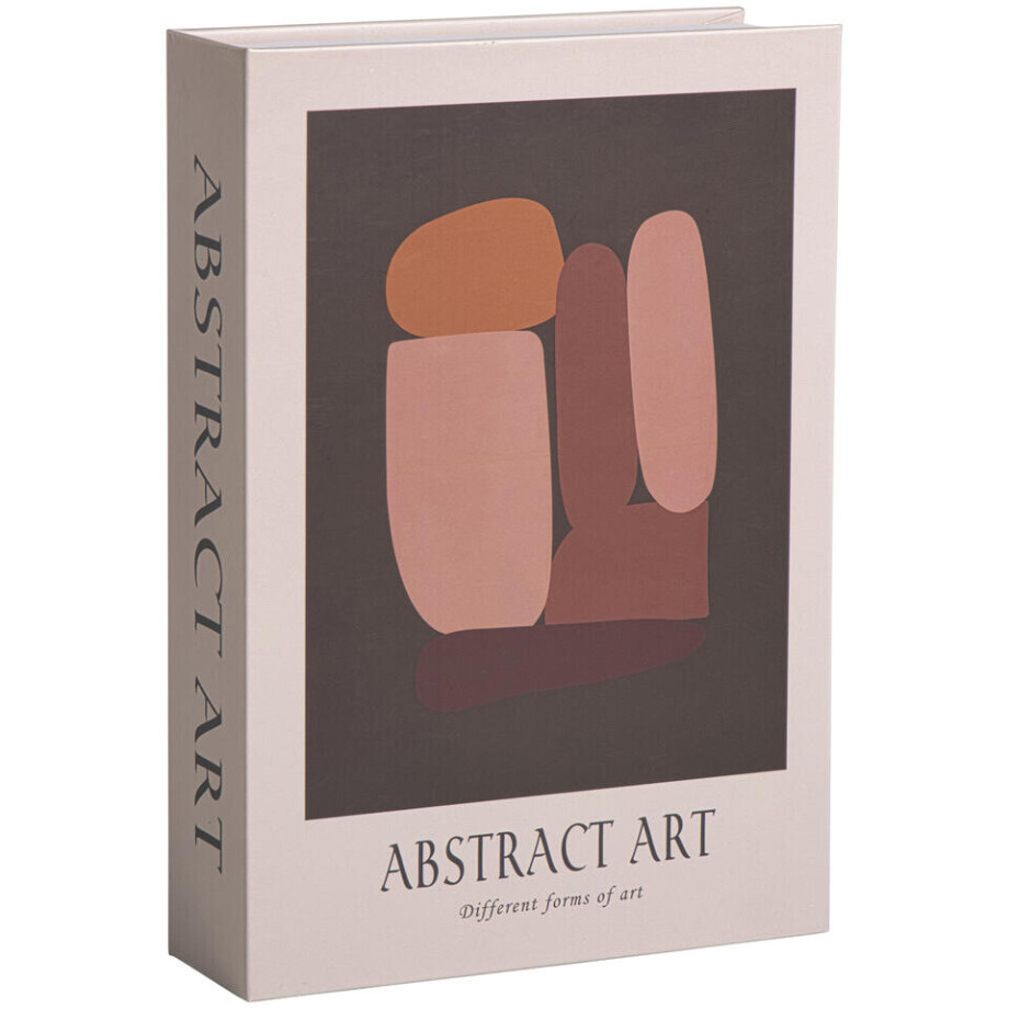Leen Bakker - Opbergboek Abstract Art - 5x23x16 Cm - Papier - Beige afbeelding 1