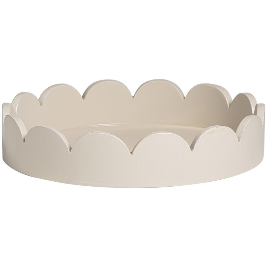 Leen Bakker - Dienblad Scallop - Off-white - Ø25 Cm - MDF - Crème Leen Bakker - Dienblad Scallop - Off-white - Ø25 Cm - MDF - Crème afbeelding 1