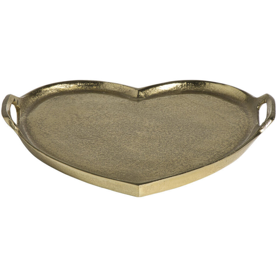Leen Bakker - Dienblad Hart Goudkleur - 30x33 Cm - Aluminium - Goudkleurig afbeelding 1