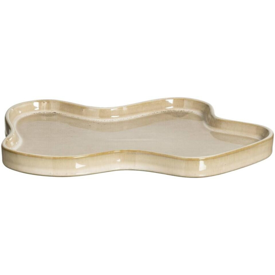 Leen Bakker - Deco Tray Anna - Licht - 2x25x18 Cm - Keramiek - Bruin afbeelding 1