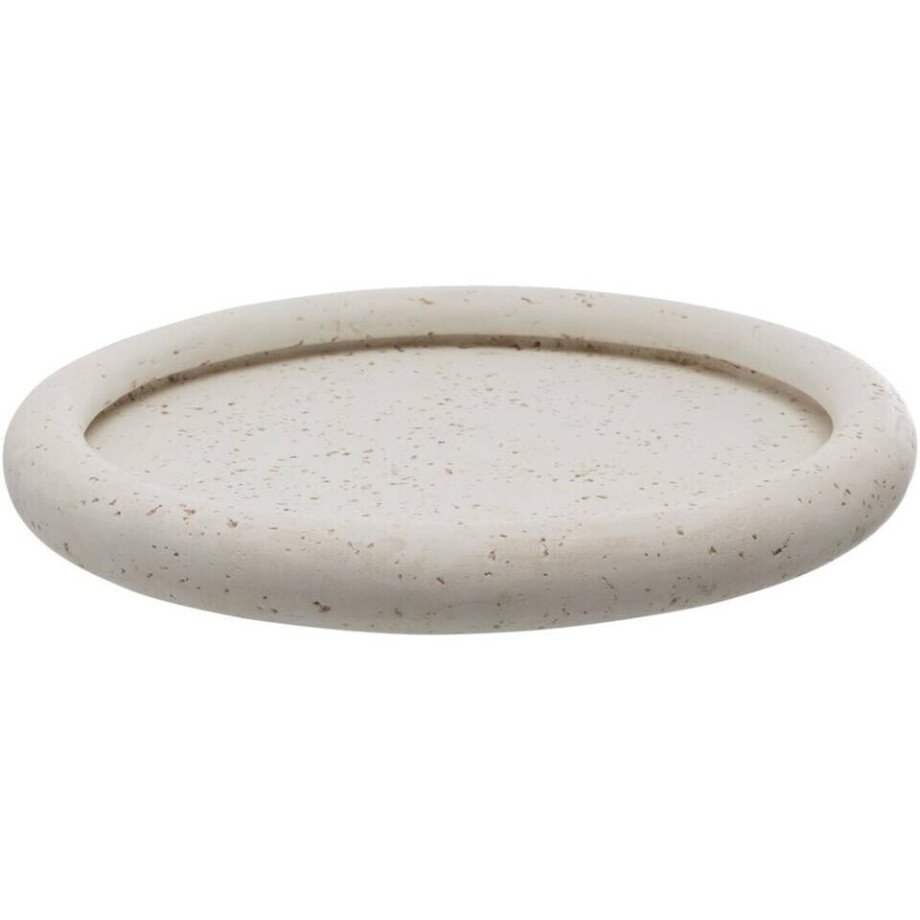 Leen Bakker - Decoratie Tray Nordic - Off-white - Ø26cm - Cement - Crème afbeelding 1