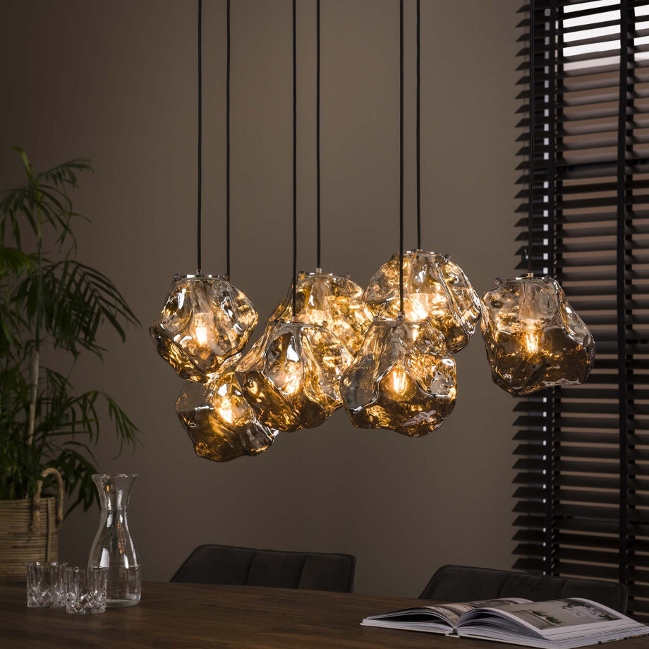 LifestyleFurn Hanglamp 'Rock' 7-lamps, kleur Chromed LifestyleFurn Hanglamp 'Rock' 7-lamps, kleur Chromed afbeelding 1