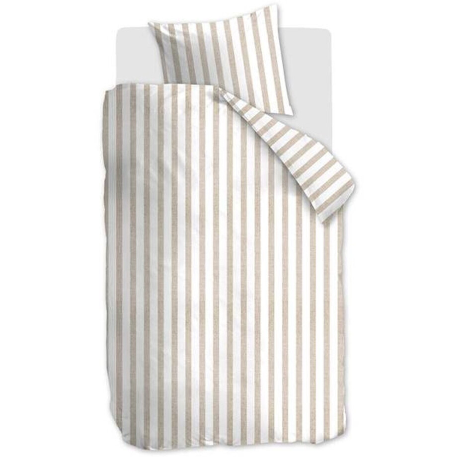 Ambiante Ally dekbedovertrek - Eenpersoons - 140 x 200/220 cm - Zand afbeelding 1