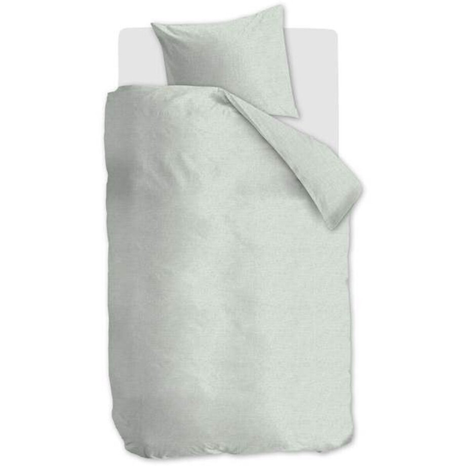 Ambiante Edo Dekbedovertrek - Eenpersoons - 140x200/220 cm - Soft Green Ambiante Edo Dekbedovertrek - Eenpersoons - 140x200/220 cm - Soft Green afbeelding 1