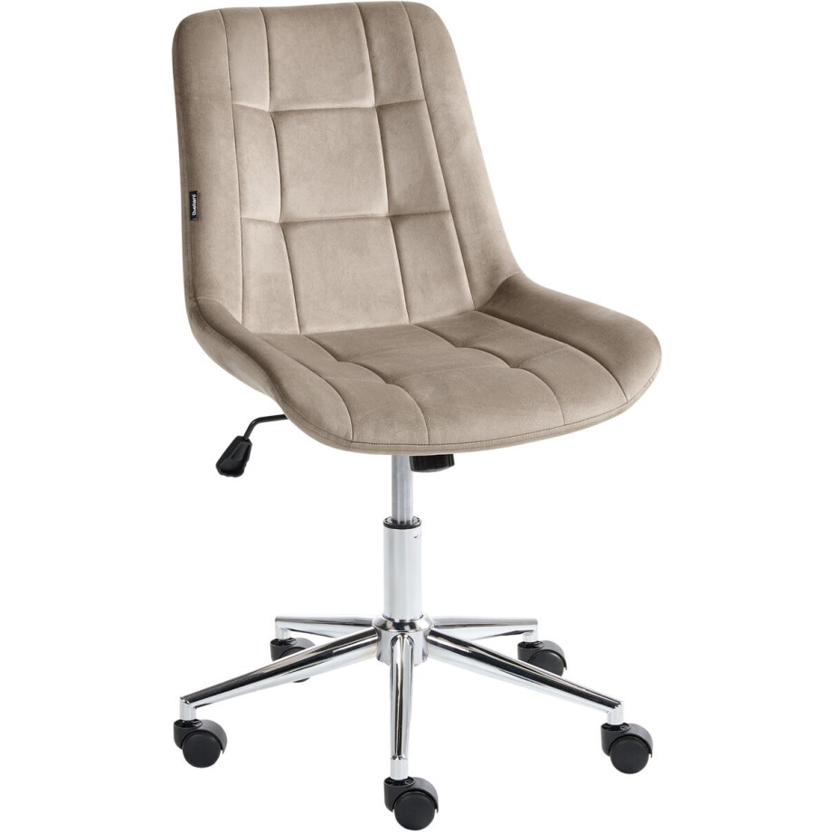 BELIANI MELROSE - Bureaustoel - Taupe - Fluweel afbeelding 1