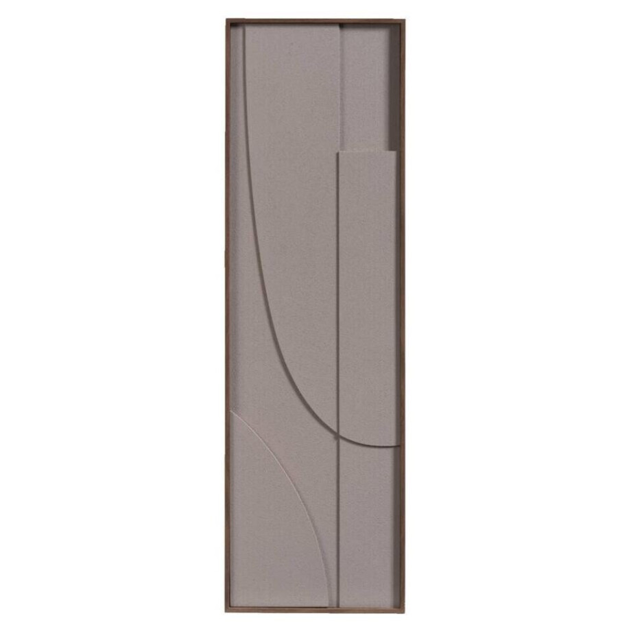 Leen Bakker - Wanddecoratie Abstract - - 115x35 Cm - MDF - Beige afbeelding 1