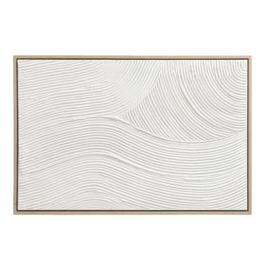 Leen Bakker - Schilderij 3D Art - /hout - 60x90 Cm - Canvas - Wit Leen Bakker - Schilderij 3D Art - /hout - 60x90 Cm - Canvas - Wit afbeelding 1