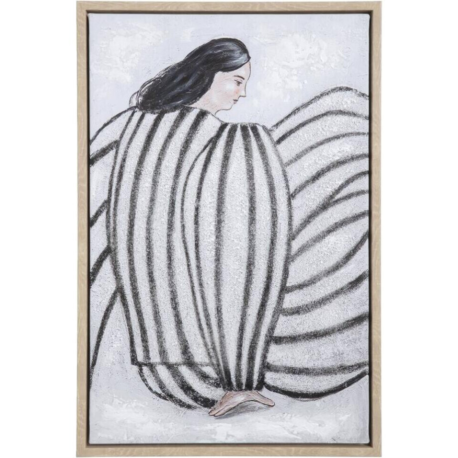 Leen Bakker - Schilderij Woman - Multikleur - 60x40 Cm - Canvas/Hout - Wit#Zwart - 3.8x40x60 Cm Leen Bakker - Schilderij Woman - Multikleur - 60x40 Cm - Canvas/Hout - Wit#Zwart - 3.8x40x60 Cm afbeelding 1
