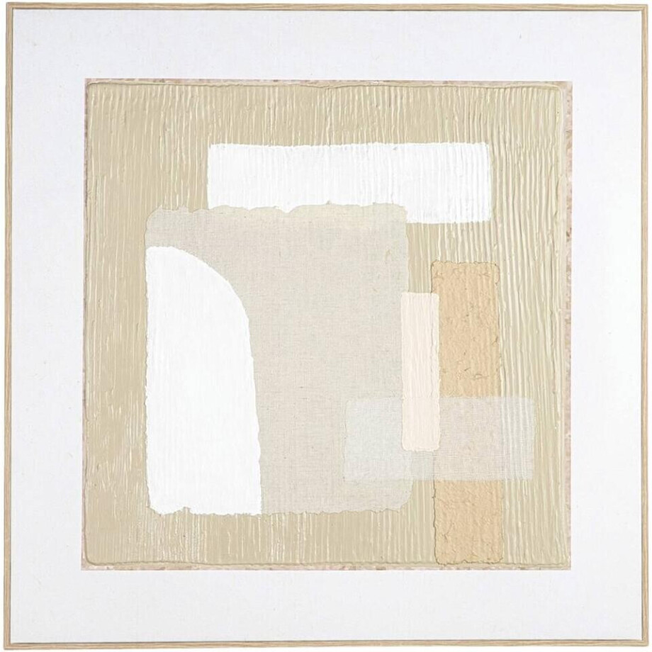 Leen Bakker - Schilderij Maha - Multikleur - 60x60 Cm - Canvas/Hout - Wit#Beige#Crème - 2.5x60x60 Cm afbeelding 1