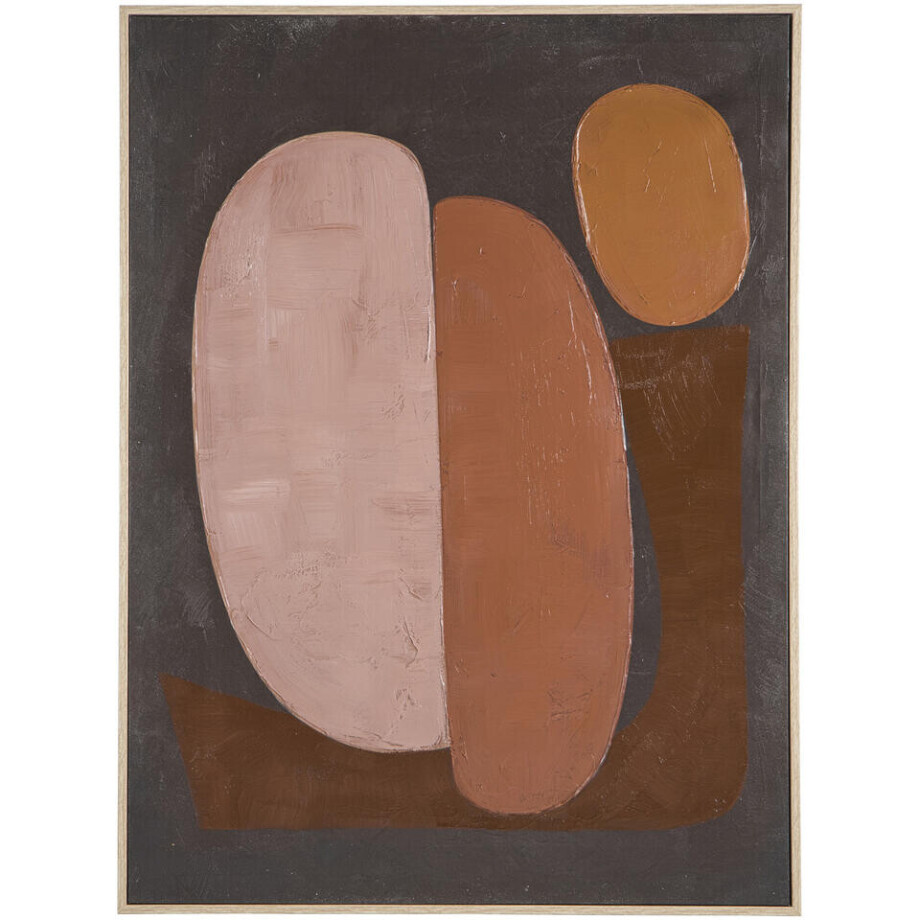 Leen Bakker - Schilderij Abstract Craft Bruin - 80x60 Cm - MDF - Roze#Bruin#Zwart - 3.5x60x80 Cm afbeelding 1