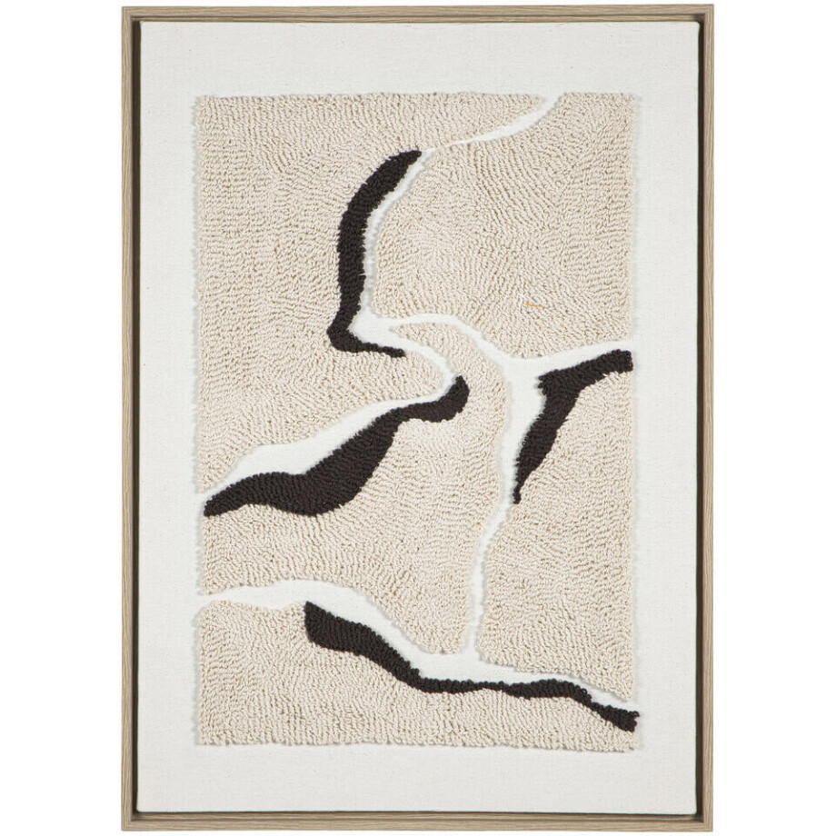 Leen Bakker - Schilderij Noé Beige - 70x50 Cm - MDF - Crème#Beige#Wit - 3x50x70 Cm Leen Bakker - Schilderij Noé Beige - 70x50 Cm - MDF - Crème#Beige#Wit - 3x50x70 Cm afbeelding 1