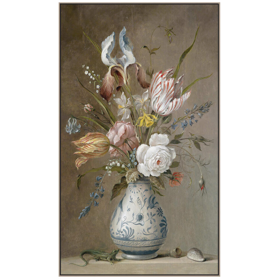 Leen Bakker - Schilderij Bloemen In Vaas FCL - 118x70 Cm - MDF - Bruin - 3.7x70x118 Cm Leen Bakker - Schilderij Bloemen In Vaas FCL - 118x70 Cm - MDF - Bruin - 3.7x70x118 Cm afbeelding 1