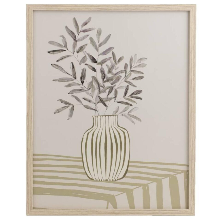 Leen Bakker - Poster Olive - 40x50 Cm - MDF/Glas - Beige#Crème#Wit afbeelding 1