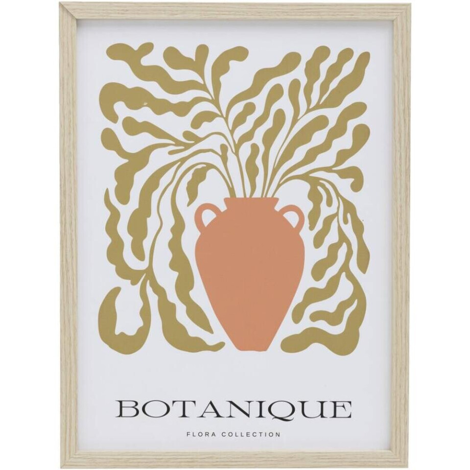 Leen Bakker - Poster Botanique - 40x30 Cm - MDF/Glas - Multikleur Leen Bakker - Poster Botanique - 40x30 Cm - MDF/Glas - Multikleur afbeelding 1