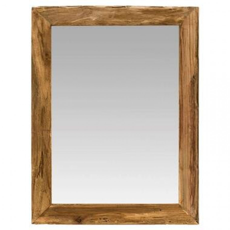 Spiegel Mees - recycled hout - bruin - 65x45 cm - Leen Bakker afbeelding 1