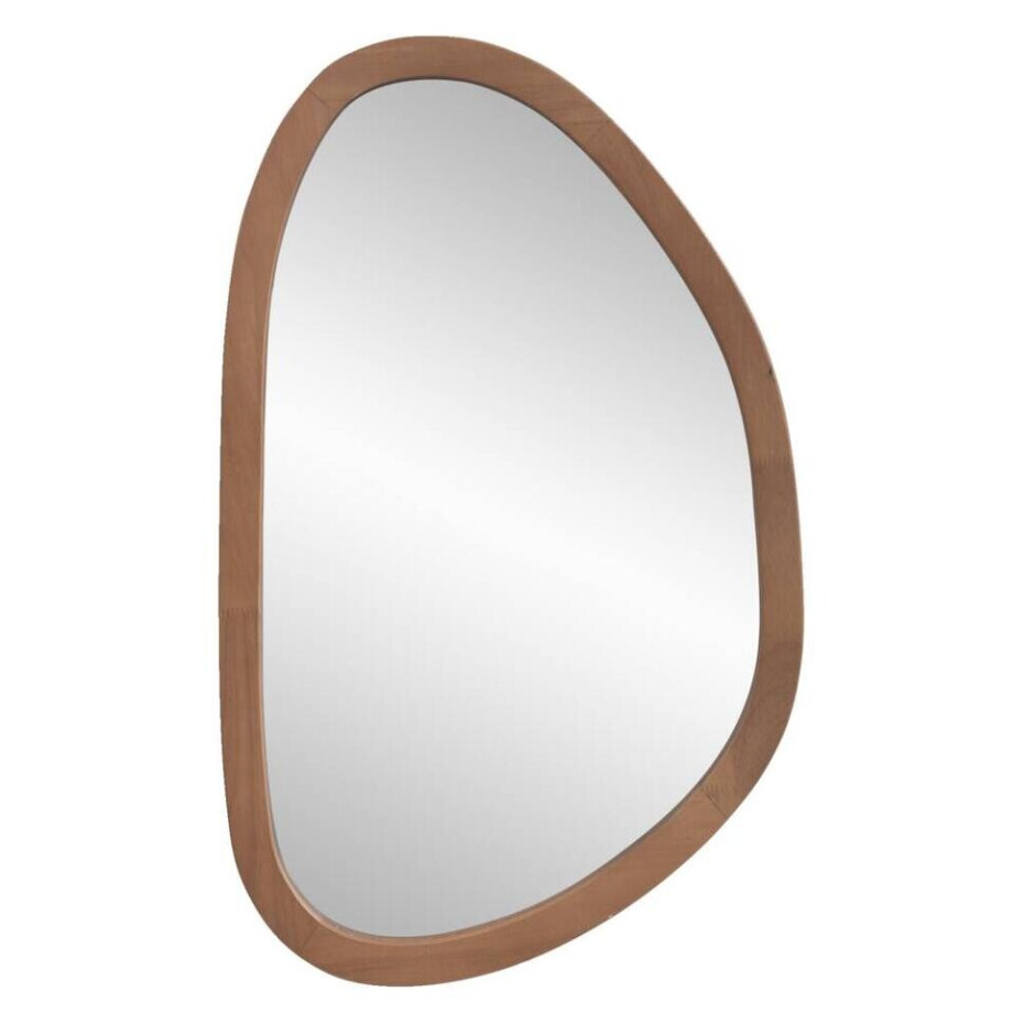 Leen Bakker - Spiegel Organic - Antraciet/ - Hout - 58x37x2 Cm - Hout/Glas - Bruin afbeelding 1