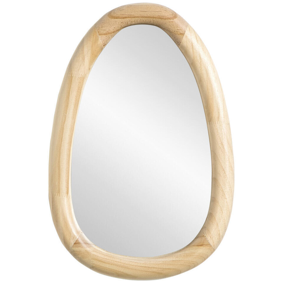 Leen Bakker - Spiegel Moma Naturel Ovaal - 30x20 Cm - Hout - Bruin - 2.5x20x30 Cm Leen Bakker - Spiegel Moma Naturel Ovaal - 30x20 Cm - Hout - Bruin - 2.5x20x30 Cm afbeelding 1