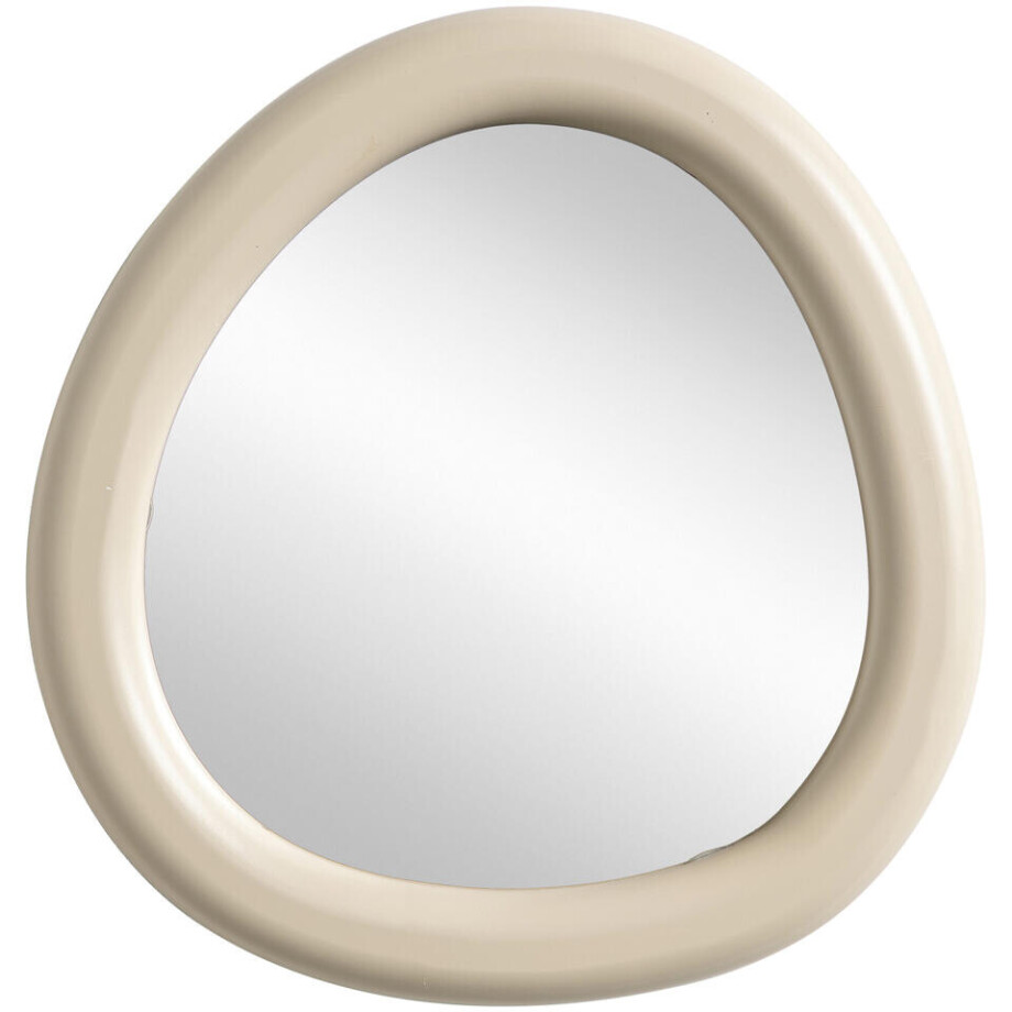 Leen Bakker - Spiegel Moma Off-white - Ø24,5 Cm - Hout - Crème afbeelding 1